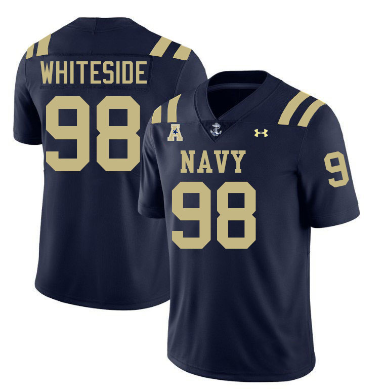Navy Midshipmen #98 Kendall Whiteside College Football Jerseys,Apparels Stitched-Navy